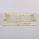 Decorative Tray Plain White Pattern Bone Inlay Collection in 2 Sizes
