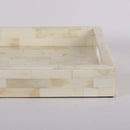 Decorative Tray Plain White Pattern Bone Inlay Collection in 2 Sizes