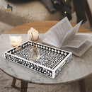 Decorative Tray Alhambra Negra Pattern Bone & Resin Inlay Collection in 2 Sizes