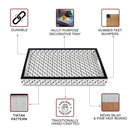 Decorative Tray Illusion Tiktak Pattern Resin Inlay Collection in 11x17, Black & White