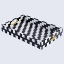 Decorative Tray Optique Pixel Pattern Resin Inlay Collection in 11x17
