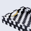 Decorative Tray Optique Pixel Pattern Resin Inlay Collection in 11x17