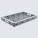 Decorative Tray Shiraj Pattern Resin Inlay Collection in 2 Sizes, Black & White