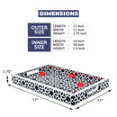 Decorative Tray Shiraz Pattern Resin Inlay Collection in 11x17, Black & White