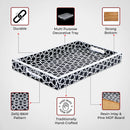 Decorative Tray Zellij Grande Pattern Resin Inlay Collection in 11x17, Black & White