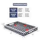 Decorative Tray Zellij Grande Pattern Resin Inlay Collection in 11x17, Black & White