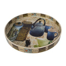 Decorative Tray Voyage Assam Pattern Resin Inlay Collection in 12x12
