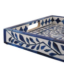 Decorative Tray Alhambra Azul Pattern Bone & Resin Inlay Collection in 2 Sizes