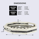 Decorative Tray Athens Dionysis Pattern Bone Inlay Collection in 12x12 inches