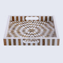 Decorative Tray Estrella Vida Pattern Resin Inlay Collection in 12x12