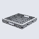 Decorative Tray Shiraj Pattern Resin Inlay Collection in 2 Sizes, Black & White