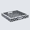 Decorative Tray Zellij Pattern Resin Inlay Collection in 2 Sizes, Black & White