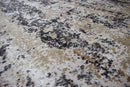 Peach and Charcoal Modern Abstract Hand Knotted Bamboo Silk 8x10 Area Rug