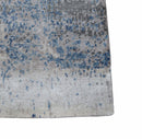 Modern Abstract Gray and Blue Bamboo Silk Hand Knotted 8x10 Area Rug