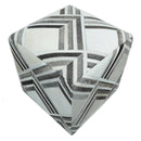Contemporary Black and White Leather Pouf