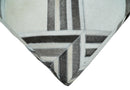 Contemporary Black and White Leather Pouf