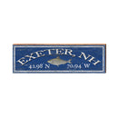 Exeter Fish Navy Latitude Longitude | Real Wood Art Print