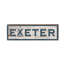 Exeter Navy White Shabby Sign | Real Wood Art Print