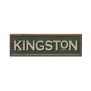 Kingston Green Tan Sign | Real Wood Art Print