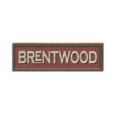 Brentwood Red White Sign | Real Wood Art Print
