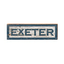Exeter Navy White Shabby Sign | Real Wood Art Print