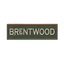 Brentwood Green Tan Sign | Real Wood Art Print