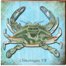 Chincoteague, VA Blue Crab Sign | Wall Art Print on Real Wood