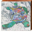 Collage Sea Turtle TRE9 | Wall Art Print on Real Wood
