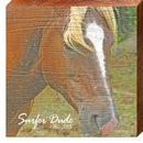 Horse Surfer Dude TRE9 | Wall Art Print on Real Wood