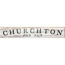 Churchton Minimal Black & White Latitude Longitude | Wall Art Print on Real Wood