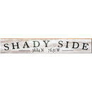 Shady Side Minimal Black & White Latitude Longitude | Wall Art Print on Real Wood