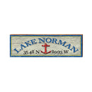 Lake Norman Latitude Longitude Sign | Real Wood Art Print