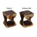 Haussmann Original Wood Twist End Table 10x10x12 in Height Walnut Oil