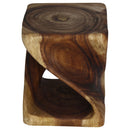 Haussmann Original Wood Twist End Table 10x10x12 in Height Antique Oak Oil
