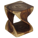 Haussmann Original Wood Twist End Table 10x10x12 in Height Antique Oak Oil
