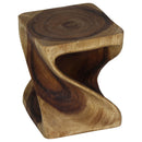 Haussmann Original Wood Twist End Table 10x10x12 in Height Antique Oak Oil