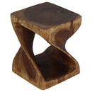 Haussmann Original Wood Twist End Table 10x10x12 in Height Walnut Oil