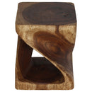 Haussmann Original Wood Twist End Table 10x10x12 in Height Walnut Oil