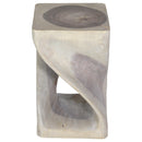 Haussmann Original Wood Twist End Table 10x10x16 in Height Grey Oil