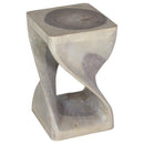 Haussmann Original Wood Twist End Table 10x10x16 in Height Grey Oil