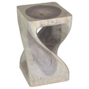 Haussmann Original Wood Twist End Table 10x10x16 in Height Grey Oil
