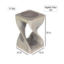 Haussmann Original Wood Twist End Table 10x10x16 in Height Grey Oil