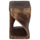 Haussmann Original Wood Twist End Table 10x10x16 in Height Mocha Oil