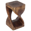 Haussmann Original Wood Twist End Table 10x10x16 in Height Mocha Oil