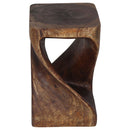 Haussmann Original Wood Twist End Table 10x10x16 in Height Mocha Oil