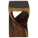 Haussmann Original Wood Twist End Table 10x10x16 in Height Walnut Oil