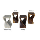 Haussmann Original Wood Twist End Table 10x10x18 in Height Mocha Oil