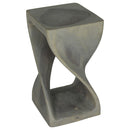 Haussmann Original Wood Twist End Table 10x10x18 in Height Grey Oil