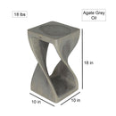 Haussmann Original Wood Twist End Table 10x10x18 in Height Grey Oil