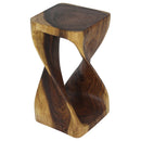 Haussmann Original Wood Twist End Table 10x10x18 in Height Oak Oil